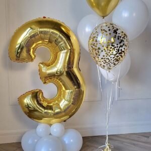 number balloons bouquet