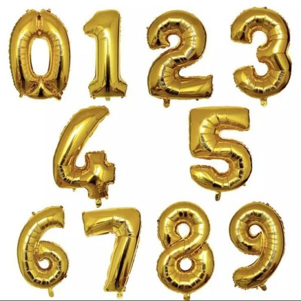 Gold Number Foil Balloons in dubai