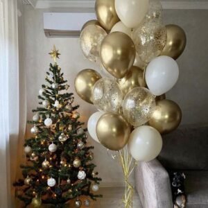 Gold Confetti Balloons Bouquet in UAE