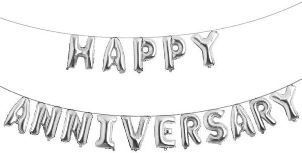 Silver Happy Anniversary Banner in dubai