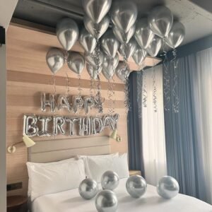 Silver Theme Birthday Decor in dubai