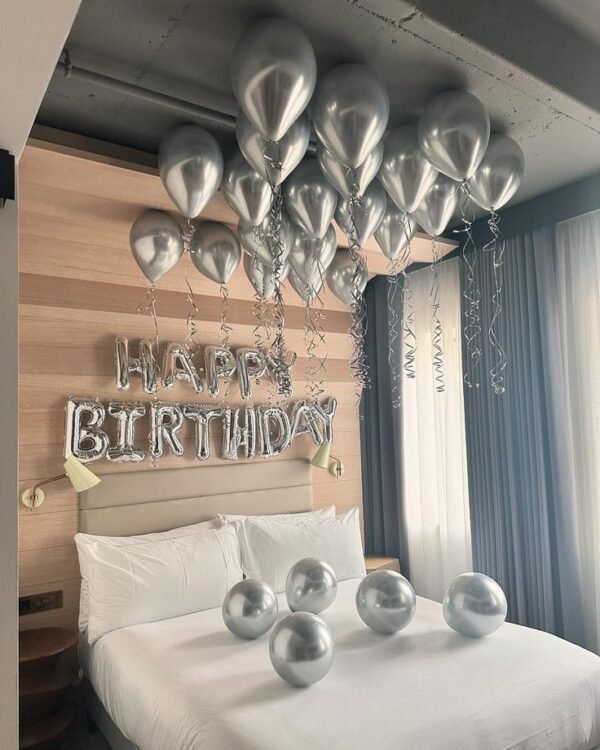 Silver Theme Birthday Decor in dubai