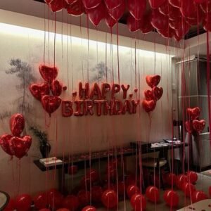 Red Theme Birthday decor in Dubai