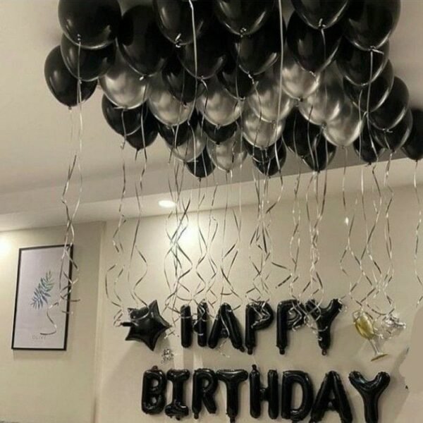 Silver & Black Balloons Decoration in Dubai