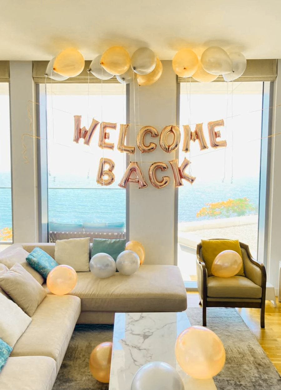 Welcome back home setup in dubai