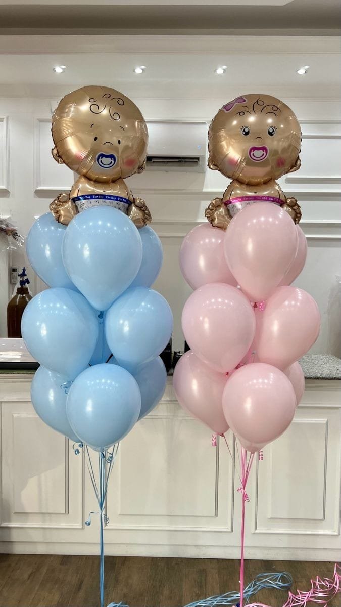 gender reveal balloons bouquet in dubai