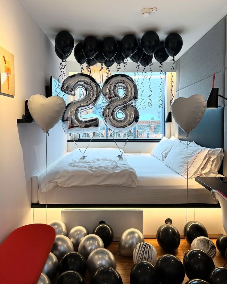 birthday balloons room setup near me in dubai