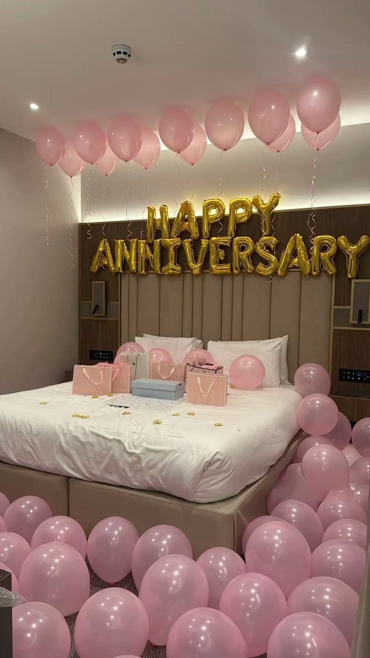 Anniversary room balloons setup duubai