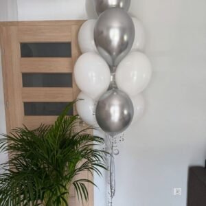 White and Silver Balloons Bouquet dubai